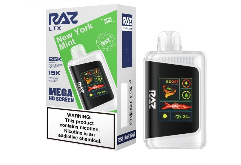 Raz LTX Mega HD Screen Zero Nicotine Disposable Vape - 25,000 Puffs