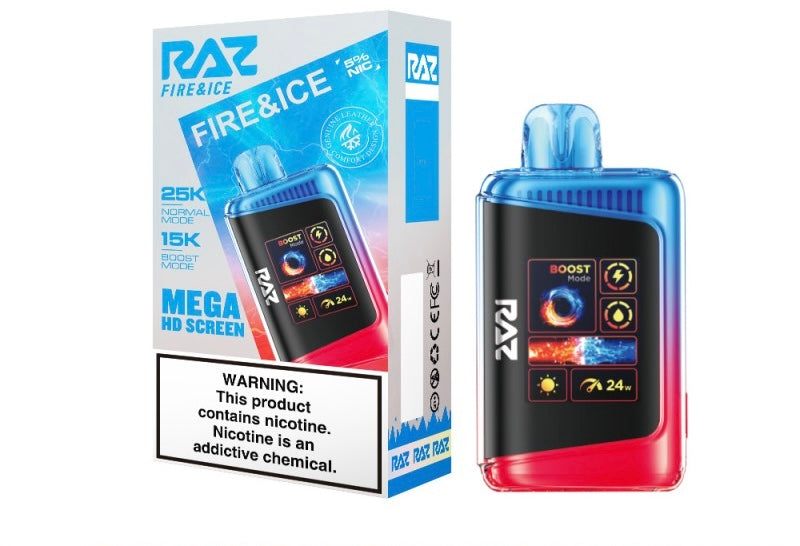 Raz LTX Mega HD Screen Zero Nicotine Disposable Vape - 25,000 Puffs