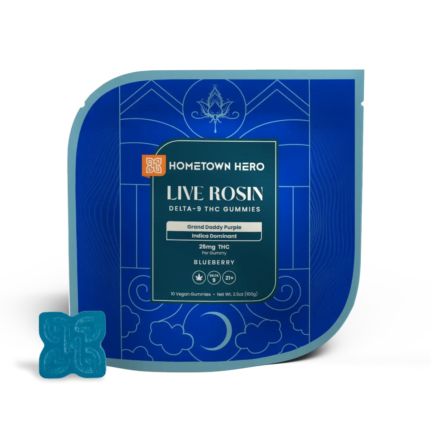 Hometown Hero Delta-9 Live Rosin Gummies - 250mg