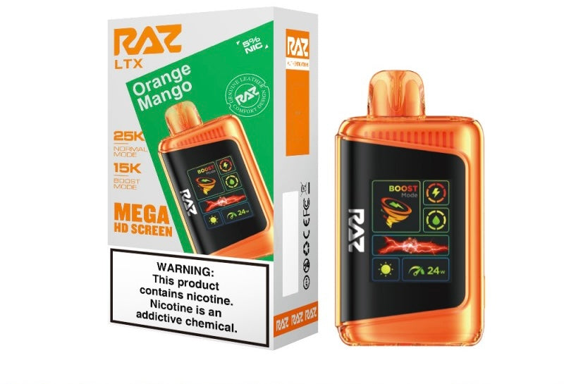 Raz LTX Mega HD Screen Zero Nicotine Disposable Vape - 25,000 Puffs