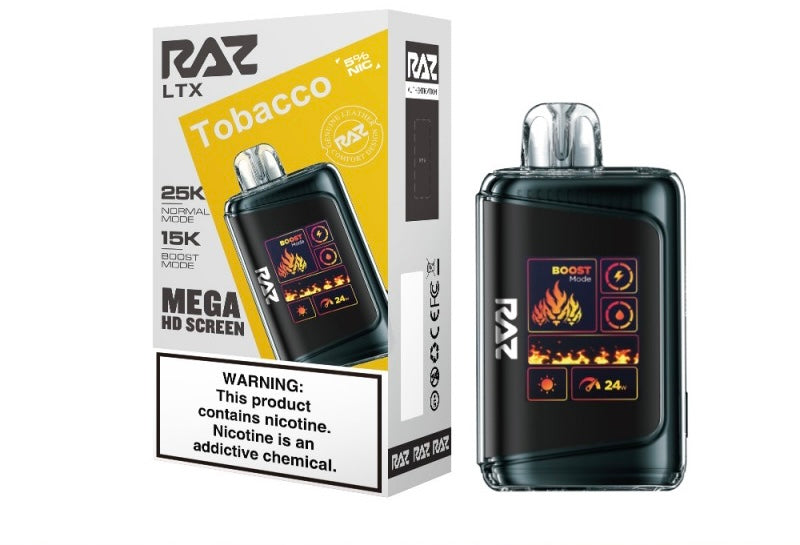 Raz LTX Mega HD Screen Zero Nicotine Disposable Vape - 25,000 Puffs
