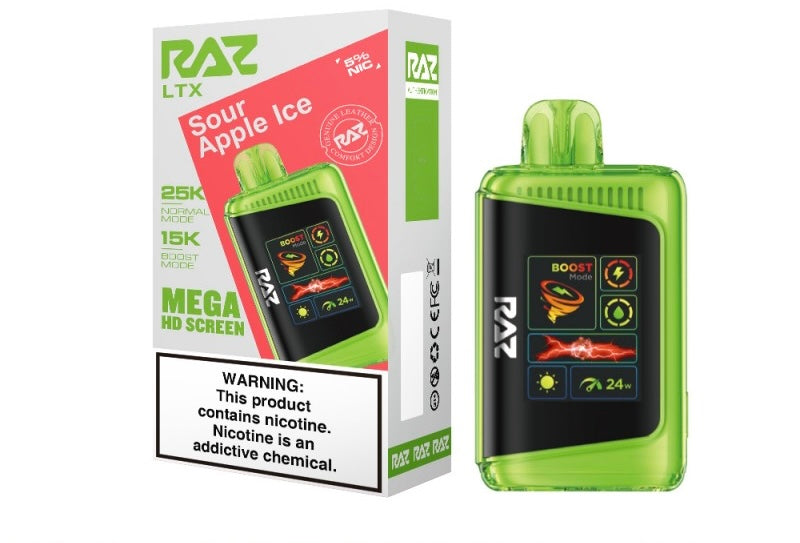 Raz LTX Mega HD Screen Zero Nicotine Disposable Vape - 25,000 Puffs