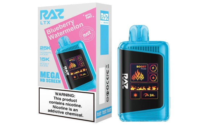 Raz LTX Mega HD Screen Zero Nicotine Disposable Vape - 25,000 Puffs