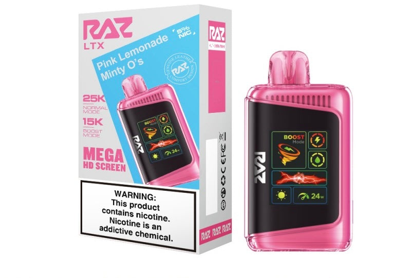 Raz LTX Mega HD Screen Zero Nicotine Disposable Vape - 25,000 Puffs