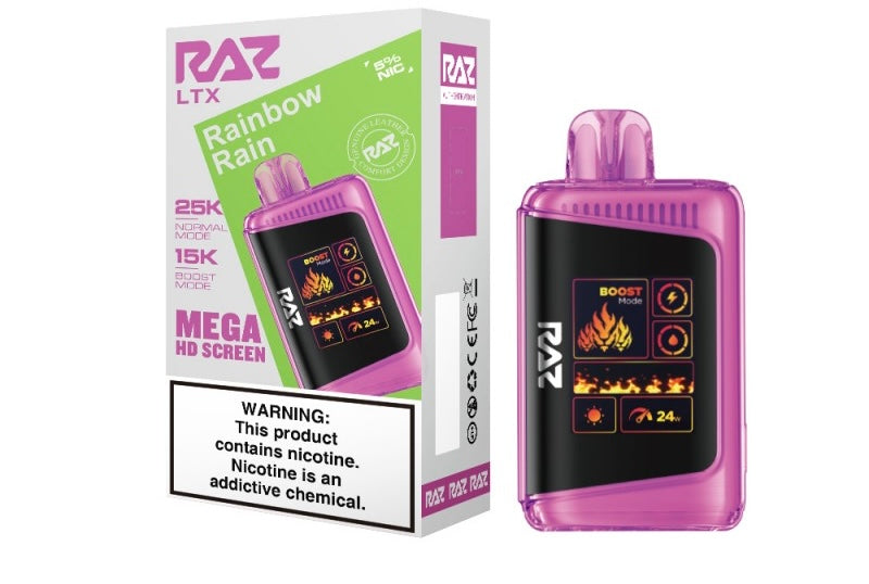 Raz LTX Mega HD Screen Zero Nicotine Disposable Vape - 25,000 Puffs