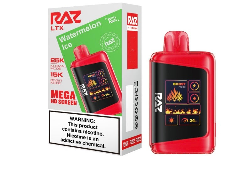 Raz LTX Mega HD Screen Zero Nicotine Disposable Vape - 25,000 Puffs
