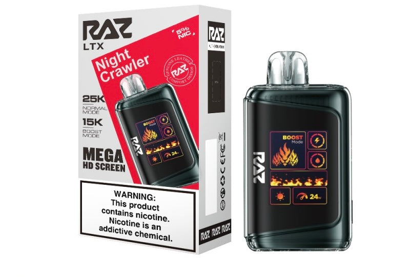 Raz LTX Mega HD Screen Zero Nicotine Disposable Vape - 25,000 Puffs