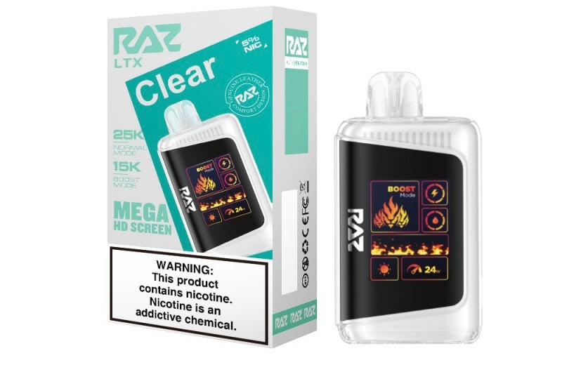 Raz LTX Mega HD Screen Zero Nicotine Disposable Vape - 25,000 Puffs