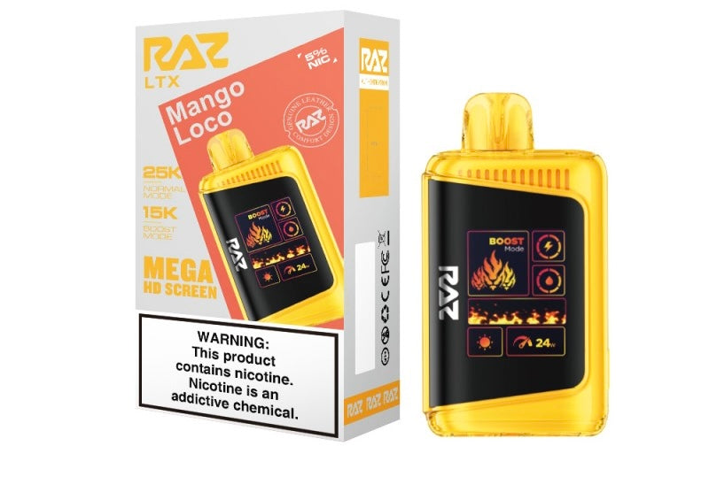 Raz LTX Mega HD Screen Zero Nicotine Disposable Vape - 25,000 Puffs
