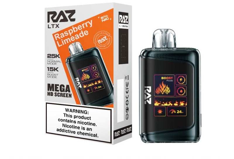 Raz LTX Mega HD Screen Zero Nicotine Disposable Vape - 25,000 Puffs
