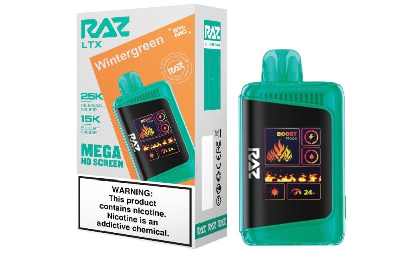 Raz LTX Mega HD Screen Zero Nicotine Disposable Vape - 25,000 Puffs