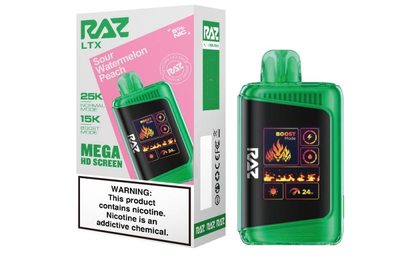 Raz LTX Mega HD Screen Zero Nicotine Disposable Vape - 25,000 Puffs