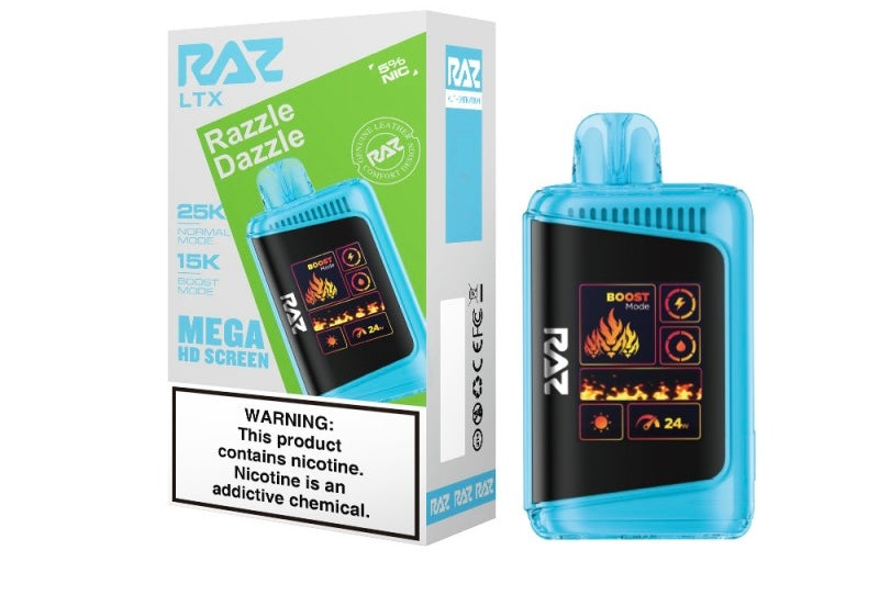 Raz LTX Mega HD Screen Zero Nicotine Disposable Vape - 25,000 Puffs