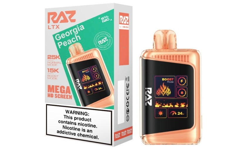 Raz LTX Mega HD Screen Zero Nicotine Disposable Vape - 25,000 Puffs