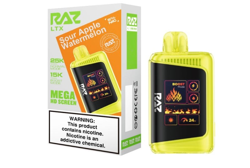 Raz LTX Mega HD Screen Zero Nicotine Disposable Vape - 25,000 Puffs