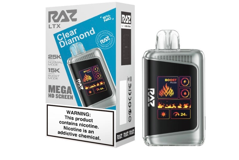 Raz LTX Mega HD Screen Zero Nicotine Disposable Vape - 25,000 Puffs