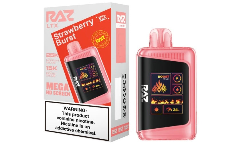 Raz LTX Mega HD Screen Zero Nicotine Disposable Vape - 25,000 Puffs