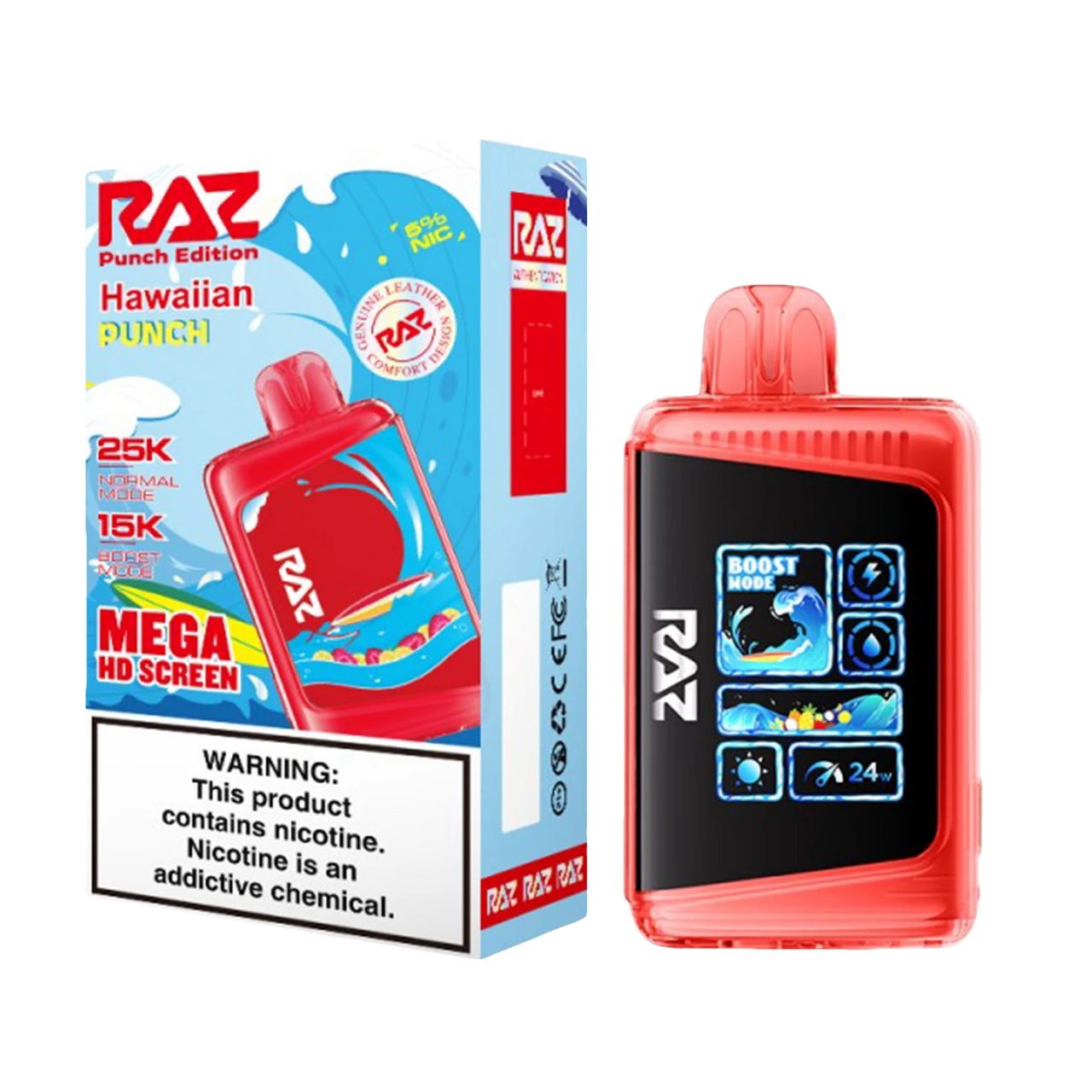 Raz LTX Mega HD Screen Disposable Vape - 25,000 Puffs