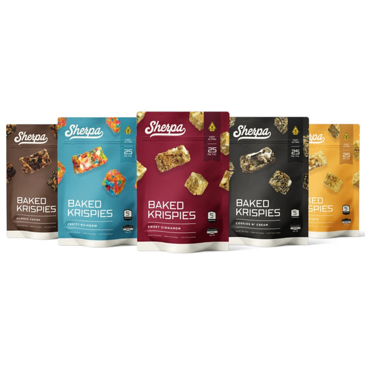 Sherpa Baked Krispies Fast Acting THC Treats - 125mg